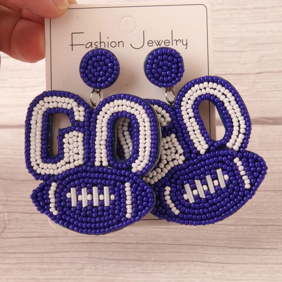 Jewelry - Beaded Football Earrings